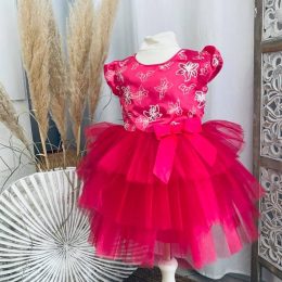 robe sissi flowers fushia 2 à 6 ans