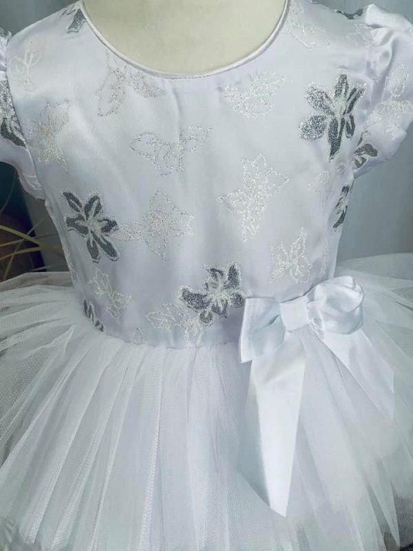 Robe Sissi flowers blanche 2 à 6 ans – Image 3