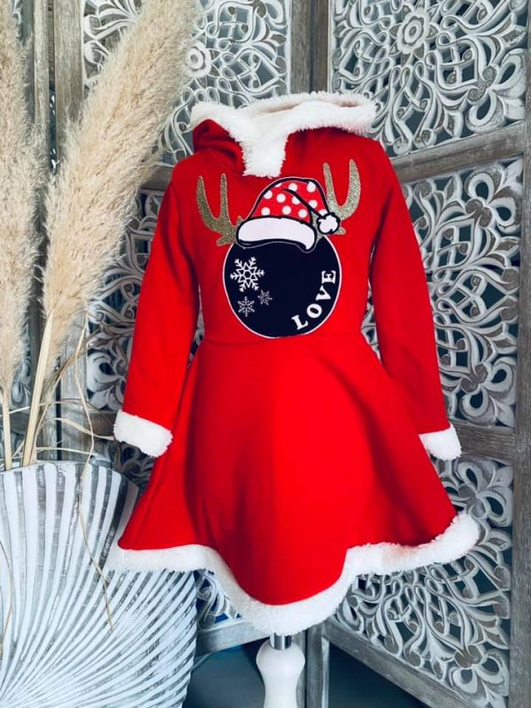 Robe Mère noël Minnie Cerf 1 à 12 ans – Image 3