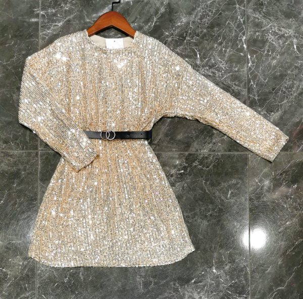 Robe de noël Eclat - sequin champagne