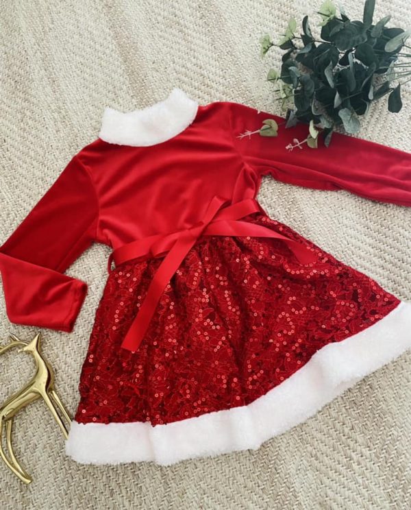 Robe de mère Noël - Dentelle et sequins – Image 3