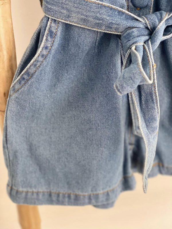 Combi short en jeans bleu - Maya – Image 3