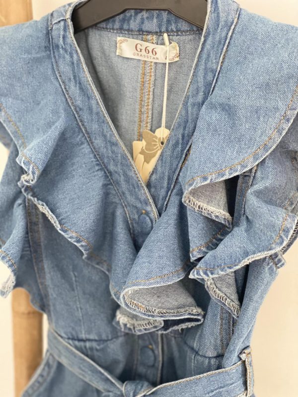 Combi short en jeans bleu - Maya – Image 2