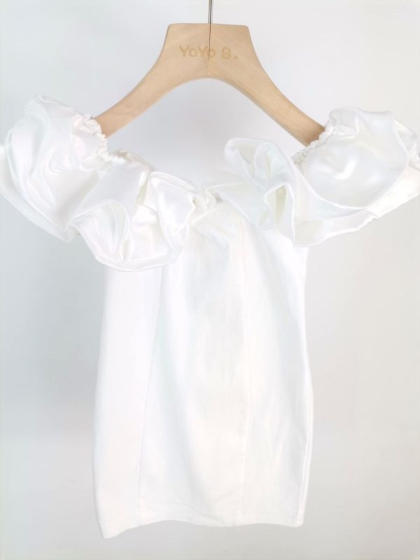 Robe tube mega froufrou - Blanche