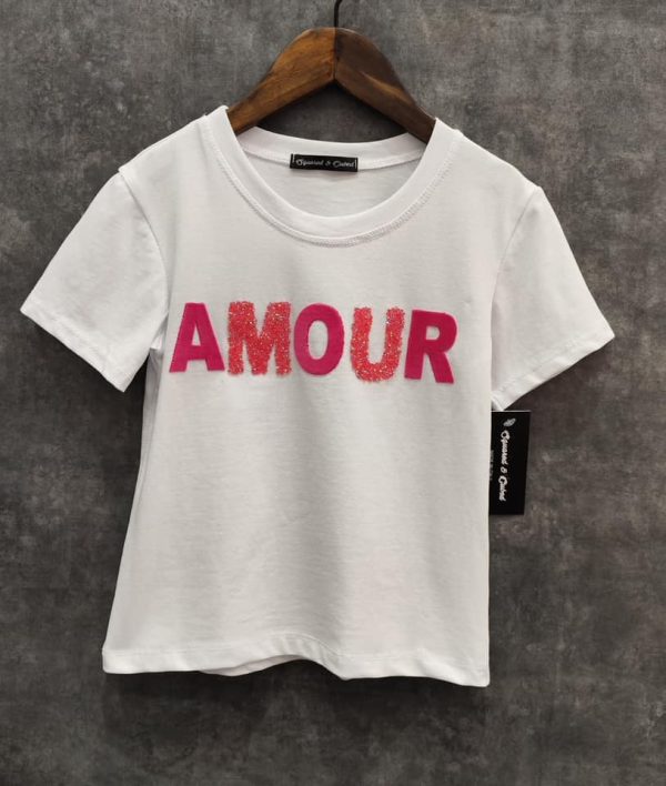 T-shirt 3D Amour - fuchsia