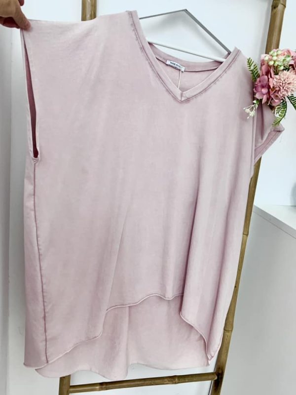 Robe tunique loose rose poudré – Image 5