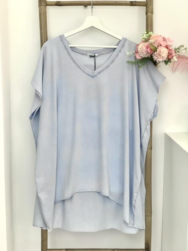 Robe tunique loose - tête de mort bleu poudré