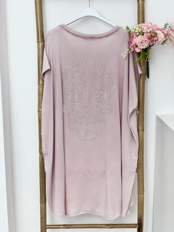 Robe tunique loose rose poudré