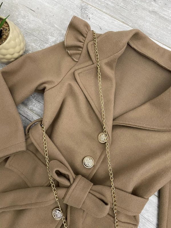 Manteau mi long drap de laine - Camel – Image 2