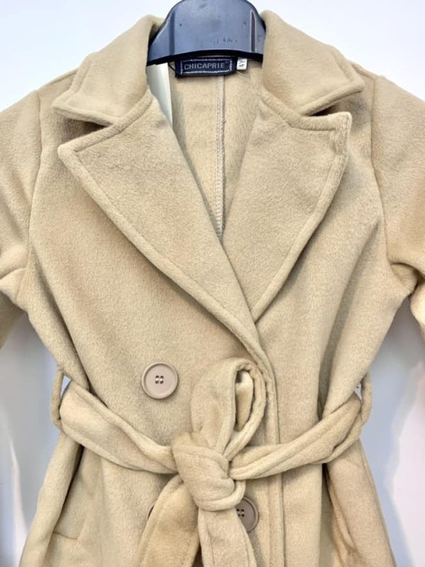 Manteau long drap de laine - beige – Image 3