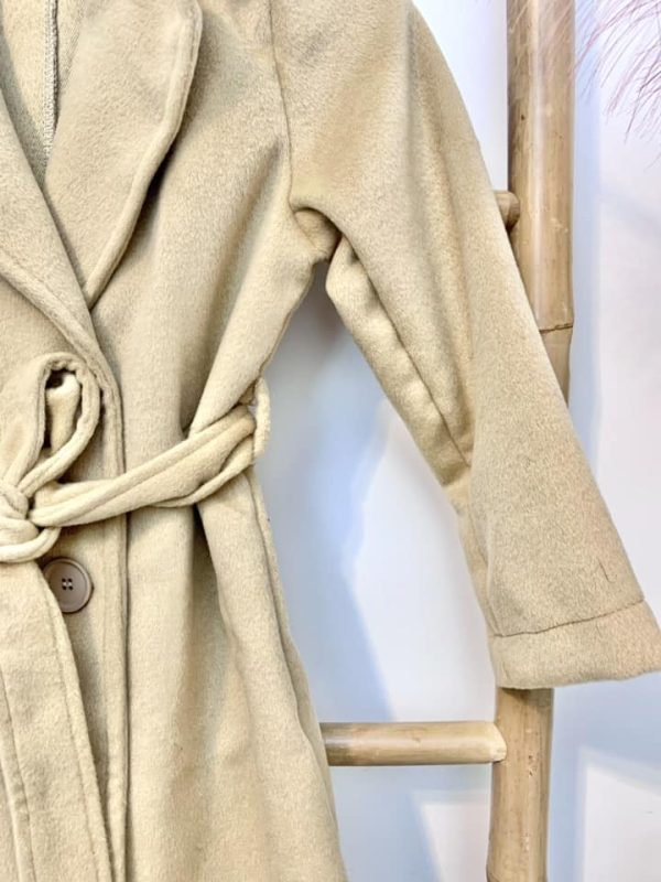 Manteau long drap de laine - beige – Image 5