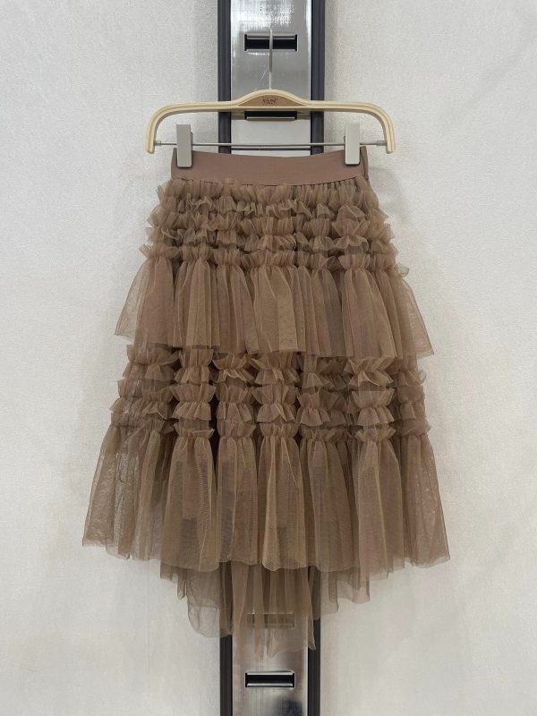 Jupe longue tulle - coffee