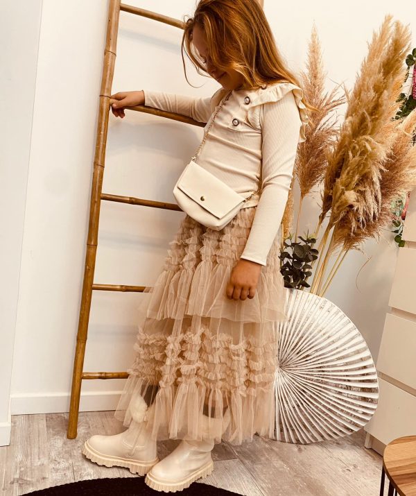 Jupe longue tulle - Beige