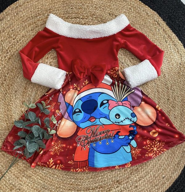 Robe velours Stitch doudou - Rouge