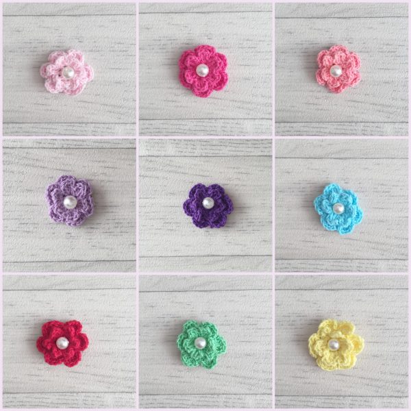 Barrette magique tient sur 1 cheveu, modèle Fleur au crochet